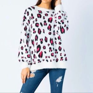 LOVE IN Angora Animal Print Sweater PETITE SIZING